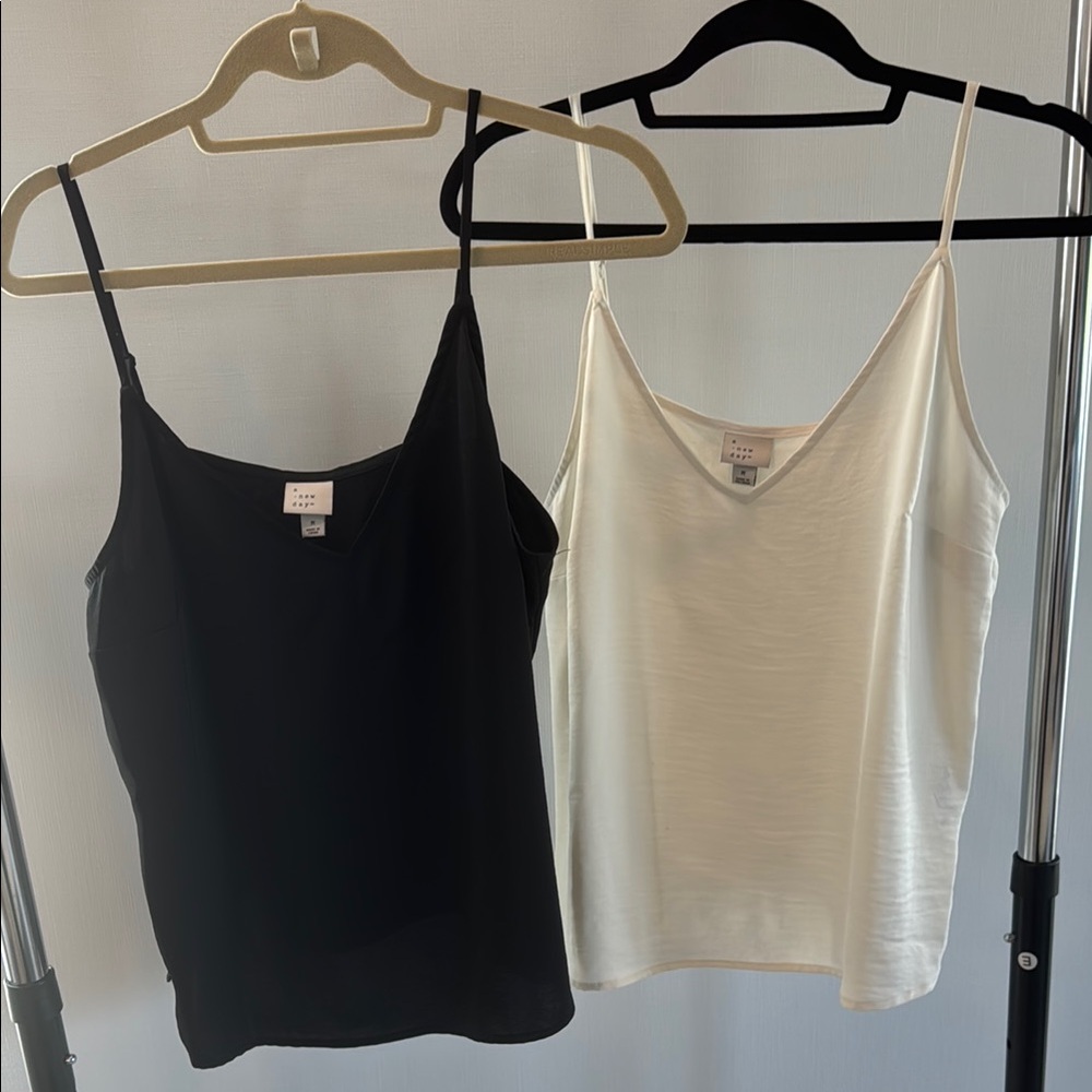 Set of 2! M Black and White Elevated Camisole Tops